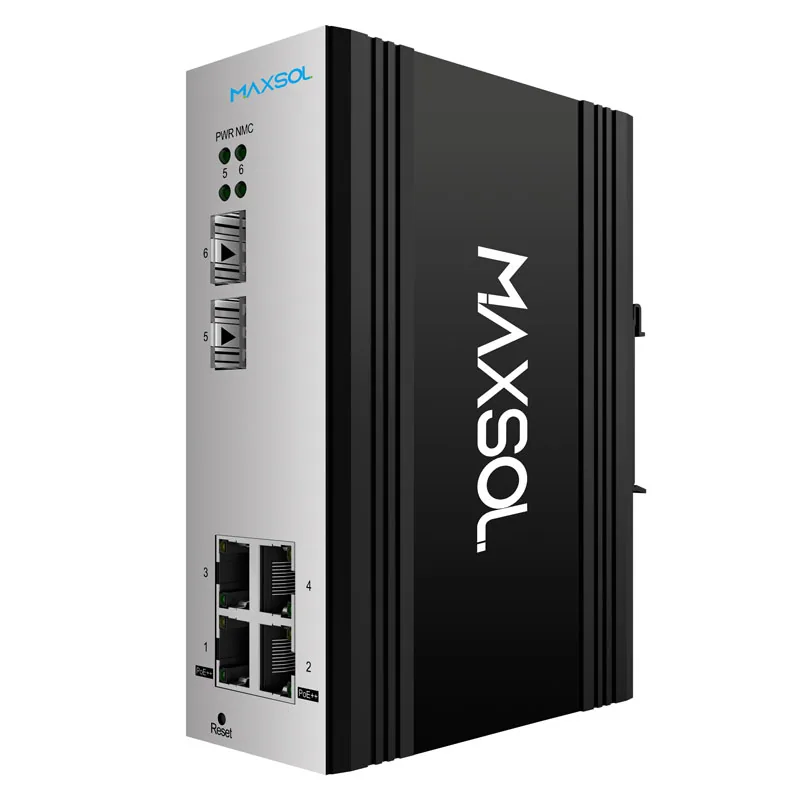 مبدّل Gigabit PoE++ صناعي مُدار بـ 4 منافذ