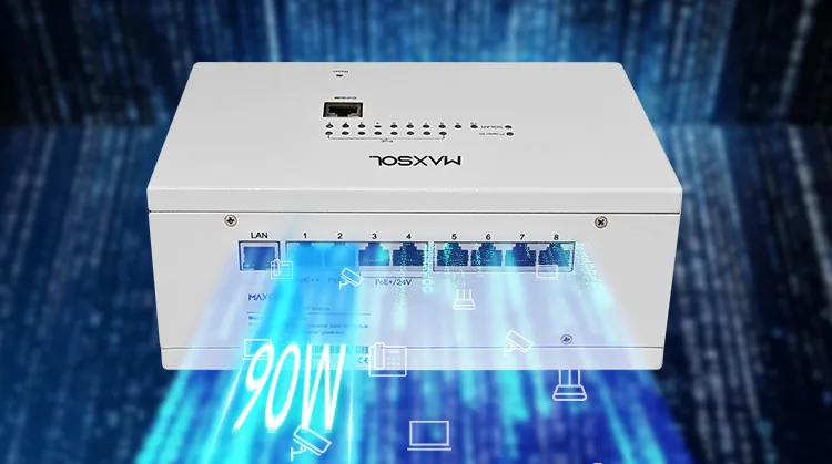خرج PoE بمعايير 802.3af/at/bt