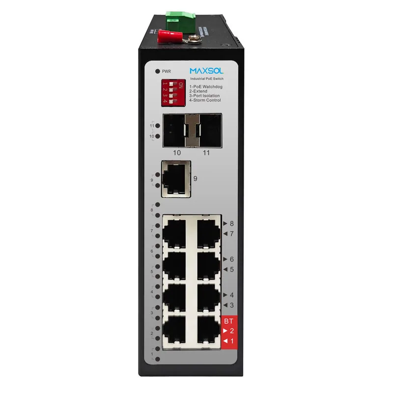 مبدّل HiPOE صناعي بـ 8 منافذ، ‏90W BT SFP