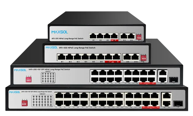 مبدّل PoE تجاري 100Mbps