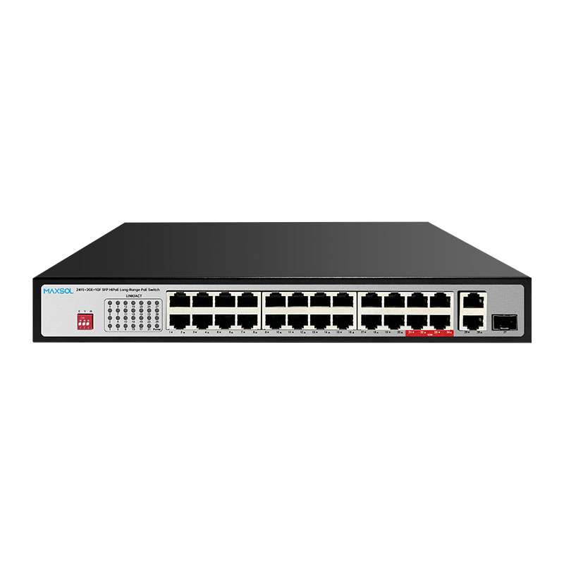 مبدّل HiPoE بـ 24 منفذًا، ‏300W، وربط صاعد Gigabit