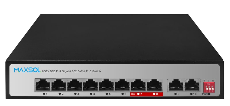 مبدّل Gigabit PoE غير مُدار بعيد المدى بـ 8 منافذ، ‏120W
