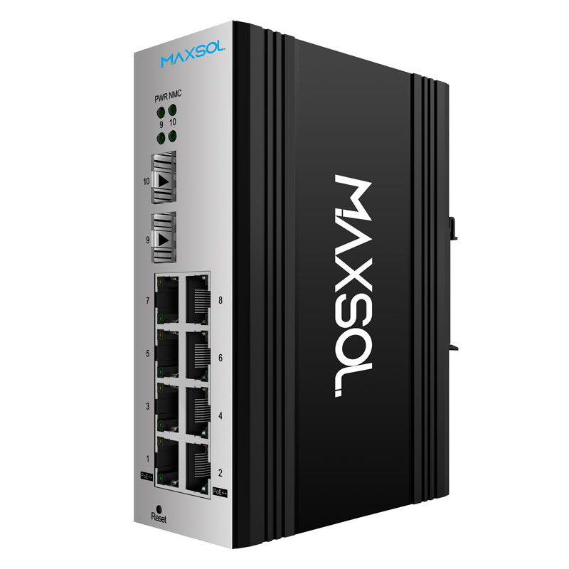 مبدّل Gigabit PoE++ صناعي مُدار بـ 8 منافذ